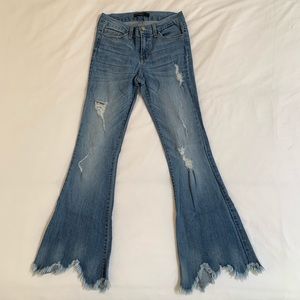 Distressed Frayed Hem Bell Bottoms